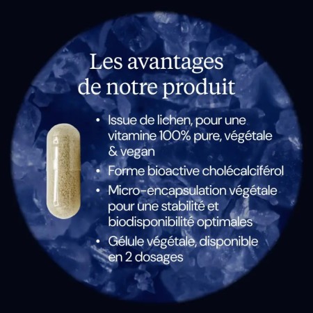Vitamines D3 + K2 MK-7 - Flacon de 60 gélules